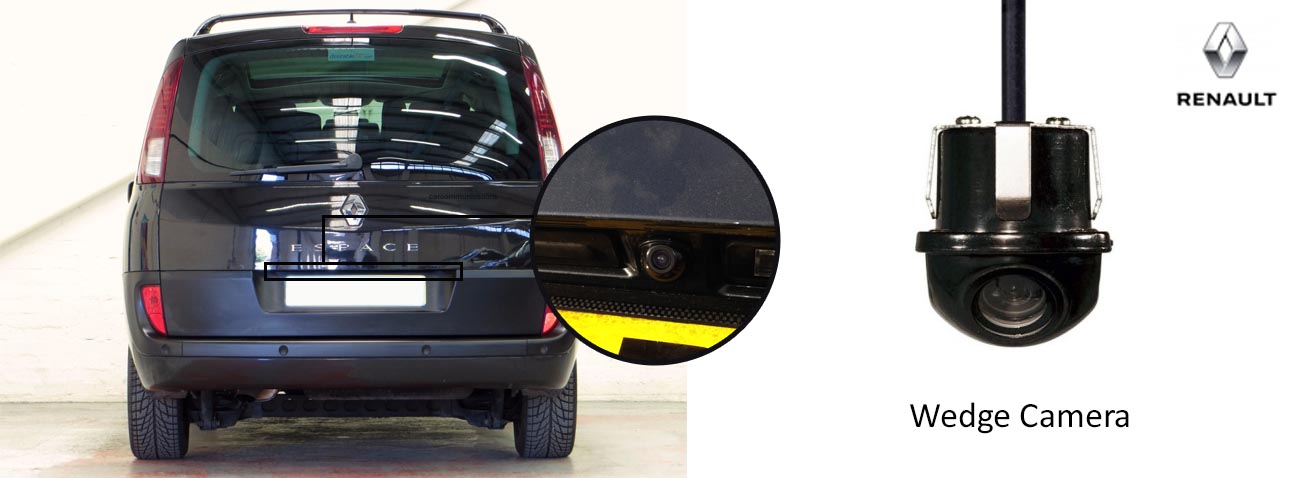 Espace reversing rear view wedge camera